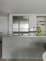 Meja Bar Minimalis dengan Fungsi Soket Kompor Induksi Pabrik - Pulau Kabinet Dapur Modern Kustom