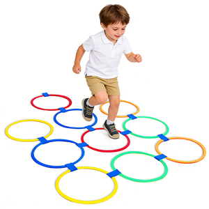Set di Anelli per Salto Hopscotch in Plastica Resistente, Colore Personalizzabile, Attrezzatura per Allenamento Sensoriale per Bambini, Giocattolo per Parco Trampolino Interno ed Esterno - Product Image 5