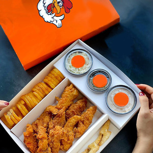 Tùy chỉnh ngăn Dip pháp khoai tây chiên cánh gà hành tây Vòng Hộp ngăn kéo thực phẩm hot Ngô CHURROS con chó đóng gói lấy đi hộp giấy - Product Image 4