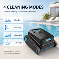 Nettoyeur de piscine robotique automatique intelligent avec batterie 5200 mAh, construction en plastique, 4 modes de nettoyage, escalade des parois et autonomie de 130 minutes
