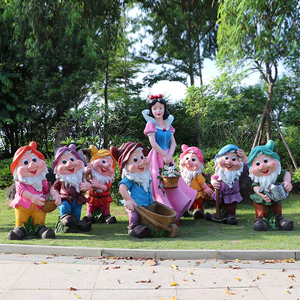 Vente en gros de mini statue de nain sculpture en résine de conte de fées <span class=keywords><strong>blanche</strong></span> <span class=keywords><strong>neige</strong></span> <span class=keywords><strong>et</strong></span> sept nains en fibre de verre - Product Image 6