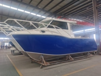 Bateau de pêche au thon à grande vitesse en aluminium à double coque de 7,9 m (26 pieds) avec cabine de luxe, yacht catamaran avec certification CE