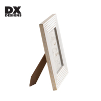 Bingkai Foto Kayu Rustic Farmhouse DX Designs, Ukuran 4x6 5x7 8x10 Inci, Warna Putih Antik Berlapis-lapis dengan Alur