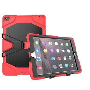 Tam vücut koruma Tablet iPad kılıfı hava 2 9.7 inç ekran koruyucu + Kickstand ağır darbeye dayanıklı kapak