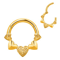 Cincin Hidung Bentuk Hati dari Paduan Titanium F136, Polesan Halus, Desain Tanpa Sambungan, Perhiasan Tindik Septum Hidung, Tren Unisex