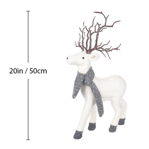 50cm White Winter Reno Figurine Nordic <b>Xmas</b> Decoration for Hotel Reception Counter Trending Wholesale Business Supply - Product Image 3