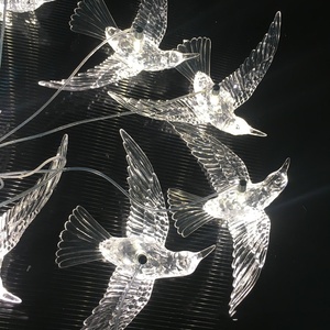 Wholesale Acrylic Hummingbird Wedding Props Decorative Pendant Modern Wedding Sky Transparent Shining Bird Wedding Chandelier - Product Image 1