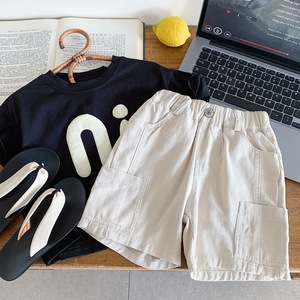 Pantaloncini Casual da Bambino, Stile Estivo Sottile, <span class=keywords><strong>Pantaloni</strong></span> <span class=keywords><strong>Cargo</strong></span> a Cinque Punti in Cotone Lavato, Modello Largo e Dritto - Product Image 2