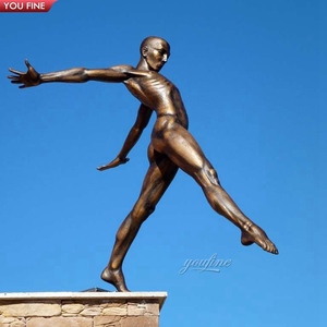 Youfine ฟิกเกอร์มนุษย์ทำจากโลหะสีบรอนซ์ของตกแต่งพื้นที่สวนสาธารณะกลางแจ้ง - Product Image 1