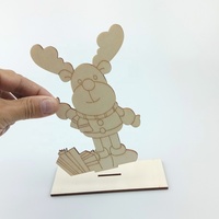 Décorations de Noël en bois pour la maison Peinture pour enfants DIY Planche de bois Splice Santa Claus Ornements de bureau