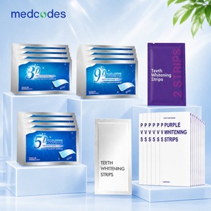 7/14/21/28 Pares de Tiras Blanqueadoras 3D 5D 9D Personalizadas OEM ODM, Bolsa de Tiras Blanqueadoras con Etiqueta Blanca Neutral - Product Image 1