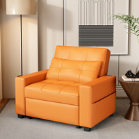 Canapé-lit inclinable en cuir, fauteuil convertible pliable pour appartement et bureau