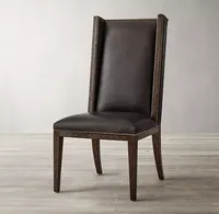 Chaise à dossier haut de style moderne des années 1950 de la dynastie Sassanide, chaise de salle à manger en cuir Ames