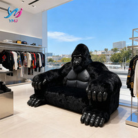 Canapé-lit d'angle King Kong Gorilla de designer nordique, grande forme animale, en éponge et similicuir écologique, moderne, pour hôtel et appartement