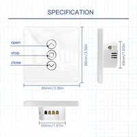 Sakelar Tirai Panel Sentuh Kaca Lengkung 2.5D WiFi Pintar untuk Tirai Gulung, Kontrol Jarak Jauh via Aplikasi, Bekerja dengan Alexa Google Home