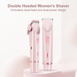 Tondeuse bikini électrique 2-en-1, épilateur corporel et facial, rasoir à disque rotatif double tête, étanche IPX7, rechargeable, pour usage domestique - Product Image 6