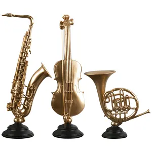 European Light Luxury Musical Instruments Violin Resin Music Art Decor Gift Office Living Room Creative Model Decoration