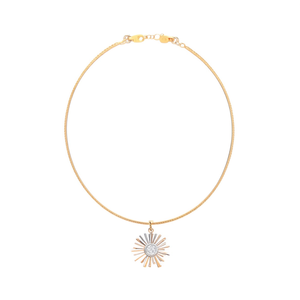Fashion Pendant Necklace Gold Plated Stainless Steel Sun Shape Charm Choker Jewelry - Product Image 2