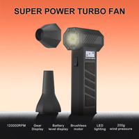 Ventilateur turbo 2 en 1, aspiration et soufflage, 120 000 tr/min, ventilateur puissant, souffleur électrique, dépoussiéreur et aspirateur, lumière LED intégrée avec boîte