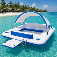 Plateforme flottante gonflable avec échelle pour la plage, le lac, la piscine et les fêtes en resort, pour des moments de plaisir aquatique en plein air