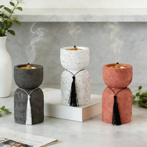 LOGO'NİZ Seramik H Şekilli Elde Tutulan Arap Ud Tütsü Yakıcısı ve Konik Tütsü Tutucu - Ramazan Bayramı Dini Terapötik Koku Giderici - Product Image 3