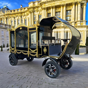 4-Wheel Towable Horse-Drawn Funeral Carriage Luxury Style 4-6 People Capacity Solid Rubber Tires Royal Design - Product Image 2