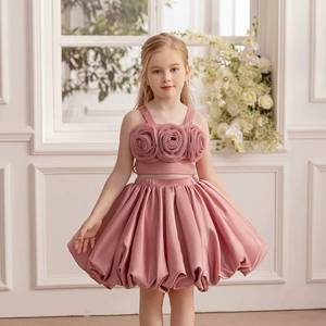 Ensemble de robe de princesse élégante à fleurs pour filles, robe de fête d'anniversaire, robe de spectacle, robe de cérémonie de mariage - Product Image 5