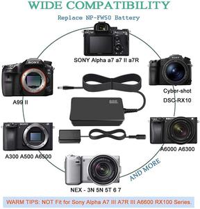 Adaptador de corriente AC-PW20 con pantalla LCD, NP-FW50 de batería ficticia para <span class=keywords><strong>Sony</strong></span>,NEX 3, NEX5 ,NEX7 <span class=keywords><strong>Alpha</strong></span> <span class=keywords><strong>A6000</strong></span>, A6100, A6300, A6400, A6500, A510 - Product Image 4