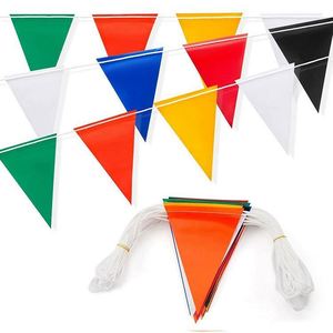 Roadway Triangular Traffic Control Safety String Barrier <b>Flags</b> Pennant Anti-Wrinkle PVC - Product Image 4