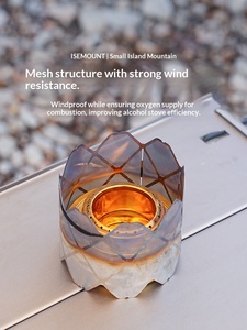 Brise-vent pour réchaud à alcool d'extérieur, camping, acier inoxydable, ultra léger, grille pare-vent, abat-jour gravé - Product Image 3