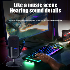 Microfono da gioco GAM-M12, microfono USB da tavolo per computer, registrazione live mobile, microfono con riduzione del rumore RGB - Product Image 5