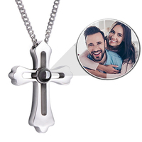 Collier avec Photo personnalisé, en argent Sterling 925, or Rose, cadeau personnalisé pour couple, avec Photo d'animaux de compagnie