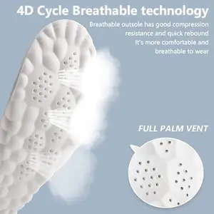 64C/4D Cloud Technology PU Shoe Insoles For Men And Women Elastic With Strong Arch Super Soft Shock-Absorbing Cloud Insole
