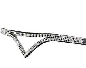 Bandeau en cristal de verre en forme de U de 8 mm de haute qualité pour chevaux, fabriqué à la main en cuir et découpé à la machine, fabrication de qualité supérieure en provenance d'Inde - Product Image 1