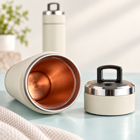 Bouteille d'eau en cuivre de qualité supérieure, cadeau, tasse en cuivre pur, gourde isotherme sous vide de 34 oz, vaisselle thermique, cadeau pour le yoga et l'Ayurveda