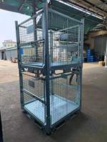 Contenedor de Almacenamiento de Malla Metálica para Montacargas YOUGU, Contenedor de Almacenamiento Apilable Galvanizado, Contenedor de Paletas con Malla ISO9001