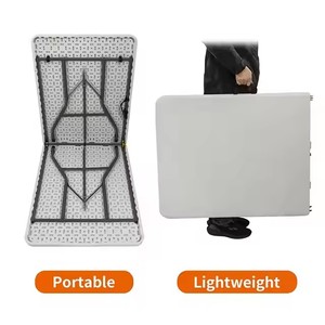 Hình chữ nhật màu trắng nhựa gấp đám cưới giá rẻ bàn ăn cho bữa tiệc - Product Image 5