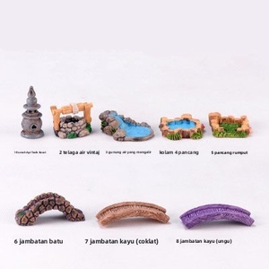 Retro hars ornamenten decoratie vuurtoren waterput zwembad brug sets voor tuin huis bonsai decoratie - Product Image 3