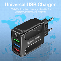 3USB1C Chargeur de téléphone portable QC3.0 5V9V12V Chargeur mural de téléphone portable USB 10W Quick Charge Universal Travel Charger