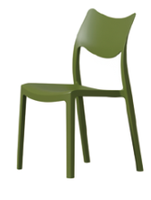 Fauteuil de salle à manger moderne en plastique avec un design simple, empilable pour usage domestique et commercial