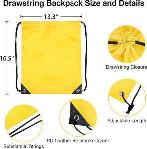 Wholesale Custom Logo <b>Drawstring</b> Bags Polyester Sports Gym <b>Backpacks</b> for Promotions - Product Image 2