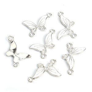 Conector de mariposa esmaltado con joyas, eslabón de aleación de zinc de doble bucle para pulseras de fiesta en el jardín - Product Image 4
