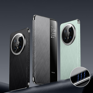 Funda con tapa de textura de seda con estilo magnético de lujo para Huawei <span class=keywords><strong>Mate</strong></span> 70 60 <span class=keywords><strong>Pro</strong></span> + / 70 60 <span class=keywords><strong>Pro</strong></span> Smart Sleep Window <span class=keywords><strong>Book</strong></span> Protection Cover - Product Image 1