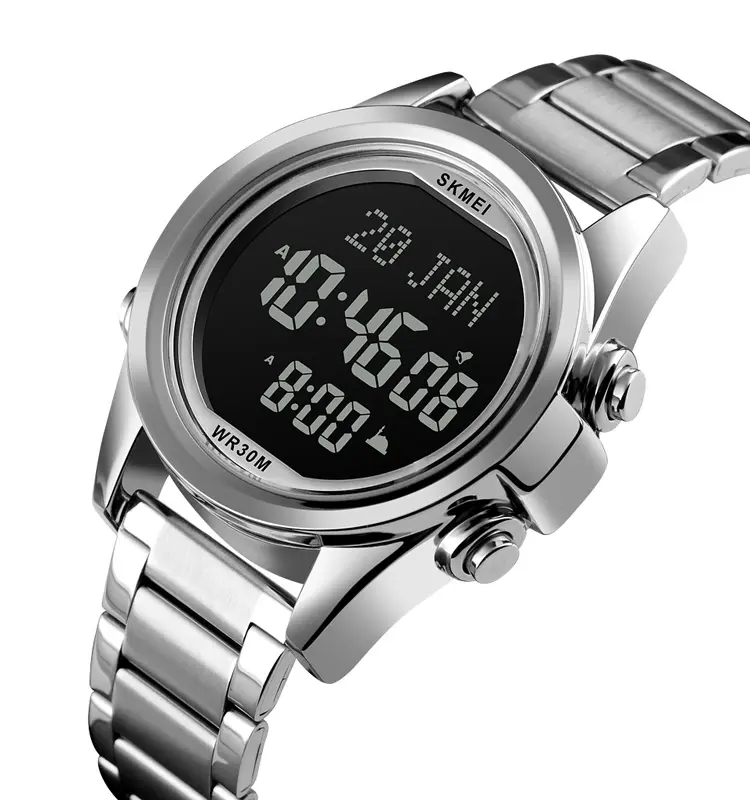 Skmei Azan Watch Islamic Qibla Direction Time Reminder Luminous Sports Gold Digital Watches Wrist Casual Relojes