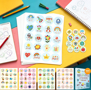 Pegatinas Cristianas <span class=keywords><strong>para</strong></span> Niños al por Mayor - 50 Hojas con 100 Diseños Coloridos e Inspiradores <span class=keywords><strong>para</strong></span> Actividades Escolares - Product Image 1