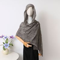 Hijab vintage à bords effilochés et froissés, doux, respirant, léger, couleur unie, foulard, châle, couvre-chef pour femmes musulmanes