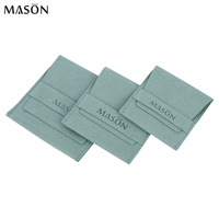Microfibre beige petit emballage cadeau sac pochette à bijoux pour bague collier boucle d'oreille bracelet logo personnalisé pochette à bijoux