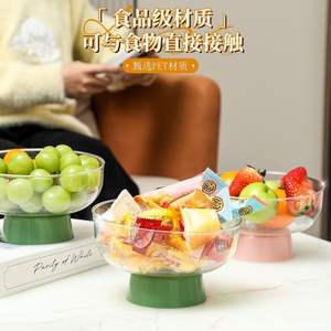 จานผลไม้สองชั้นแบบมีที่ระบายน้ำพร้อมขาตั้ง สีเขียวและชมพู อเนกประสงค์สำหรับห้องครัว ห้องนั่งเล่น จัดเก็บผลไม้และขนม - Product Image 2