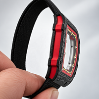 Montre mécanique de haute qualité série 6702, ultra-fine, 7,8 mm, boîtier en forme de baril en fibre de carbone, pour homme, tendance mode