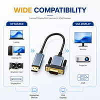 Cable DisplayPort a VGA 1080P 60Hz, Adaptador DP Macho a VGA Macho, Plug and Play para Laptop, Monitor de Escritorio, Proyector